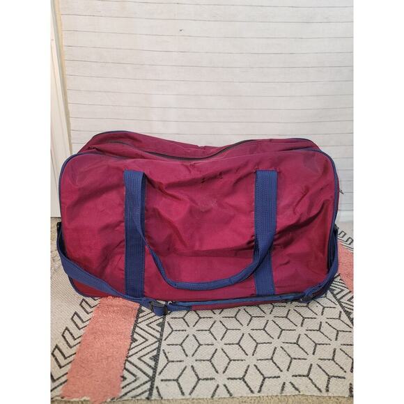 NIKE Y2K MAROON & NAVY DUFFLE BAG W SHOULDER STRAP - Picture 4 of 15